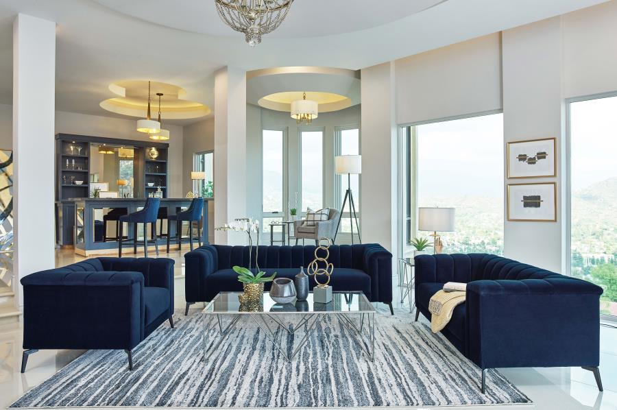 Chalet Blue 3 Pc Sofa Set - MyWaynesHome #