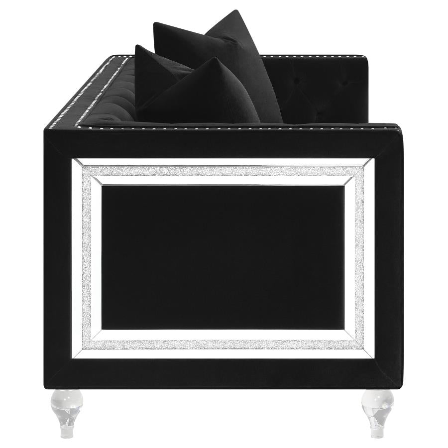 Delilah Black Loveseat - MyWaynesHome #