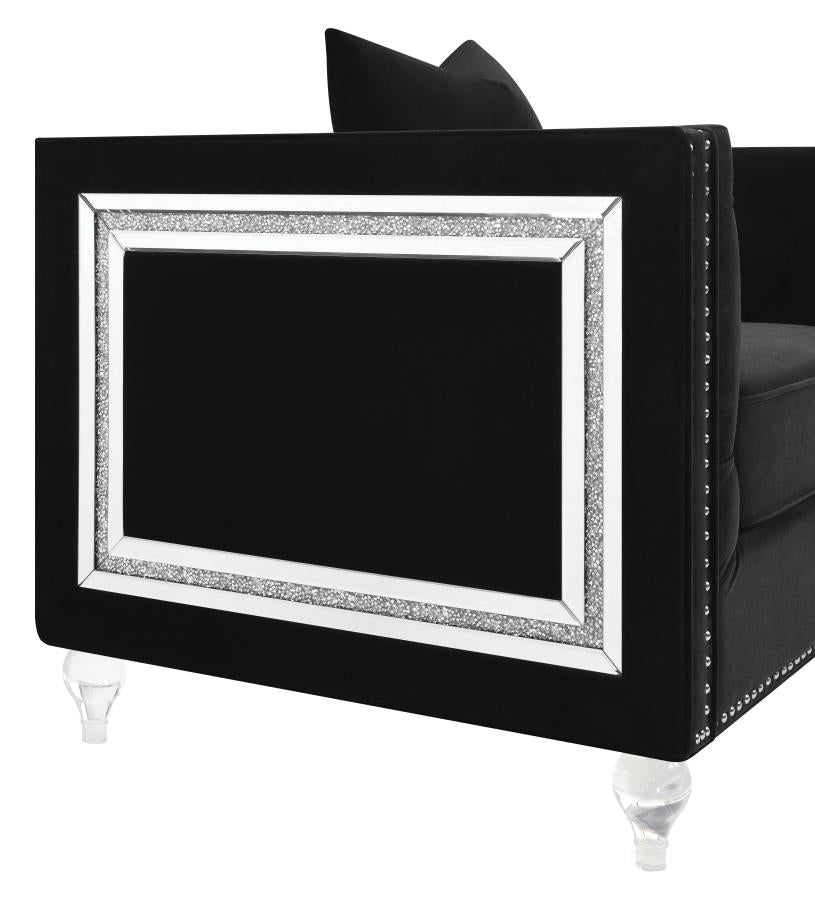 Delilah Black Loveseat - MyWaynesHome #