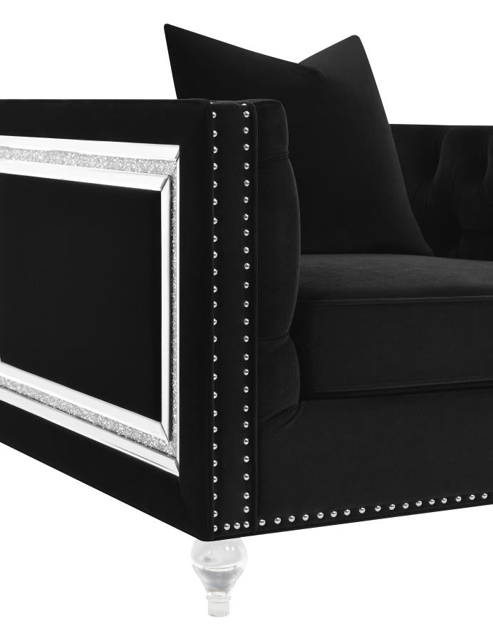 Delilah Black Loveseat - MyWaynesHome #