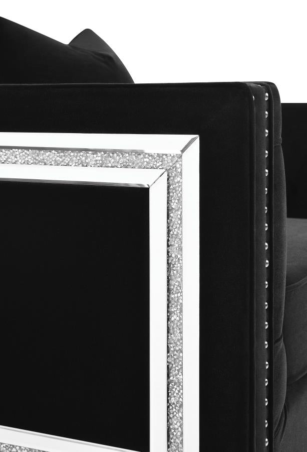Delilah Black Loveseat - MyWaynesHome #