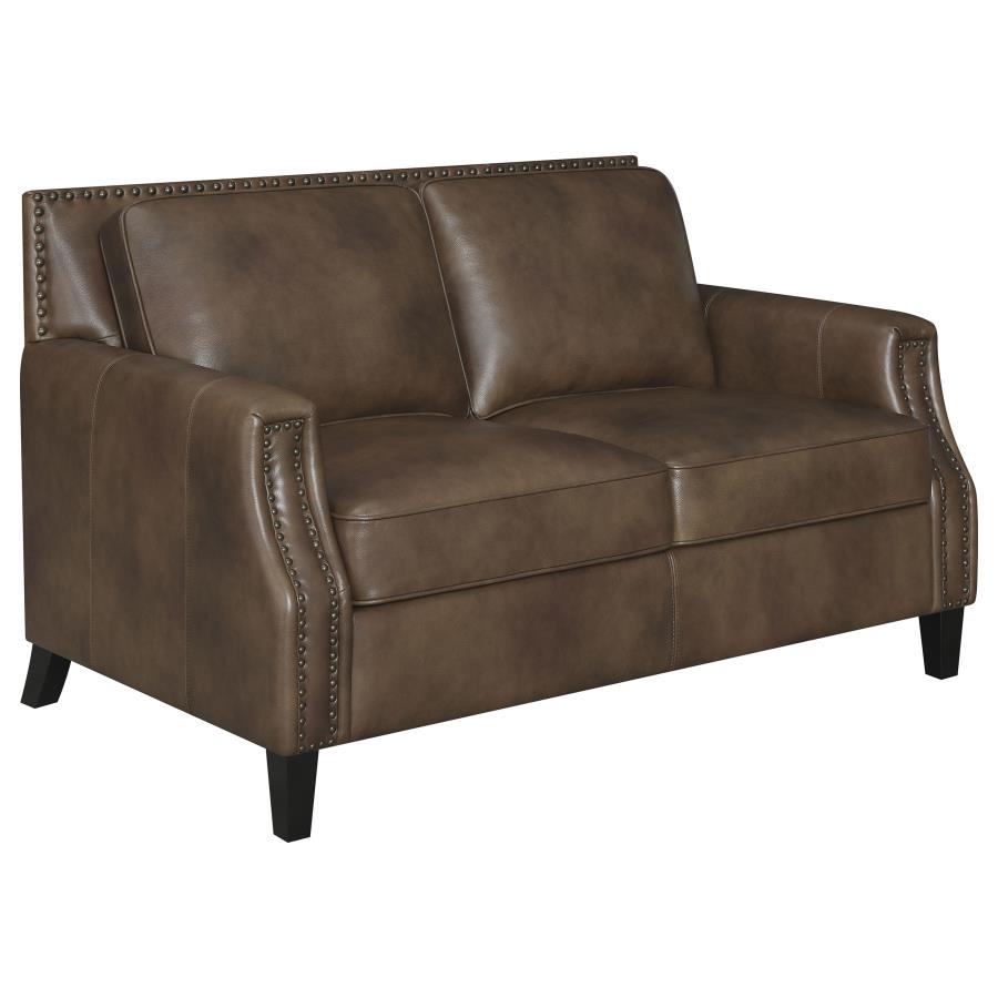 Leaton Brown Loveseat - MyWaynesHome #