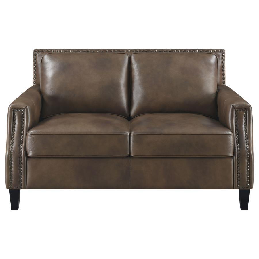 Leaton Brown Loveseat - MyWaynesHome #