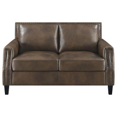Leaton Brown Loveseat - MyWaynesHome #