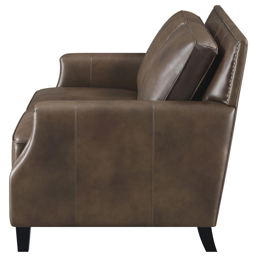 Leaton Brown Loveseat - MyWaynesHome #