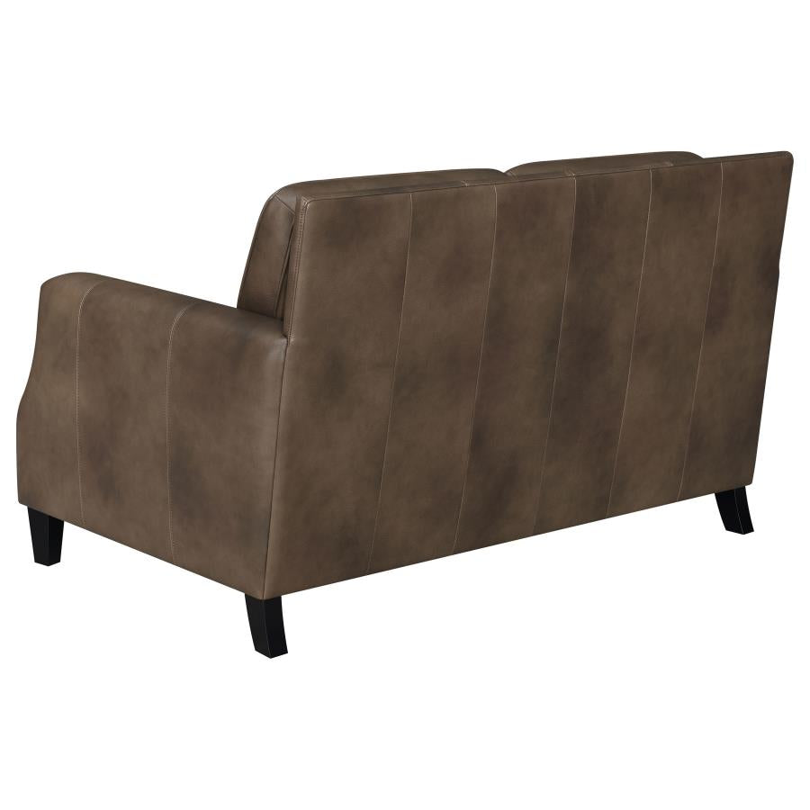 Leaton Brown Loveseat - MyWaynesHome #