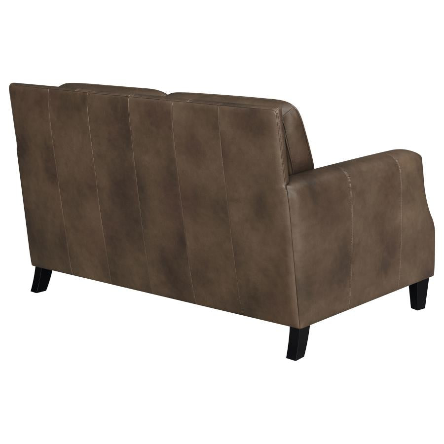 Leaton Brown Loveseat - MyWaynesHome #