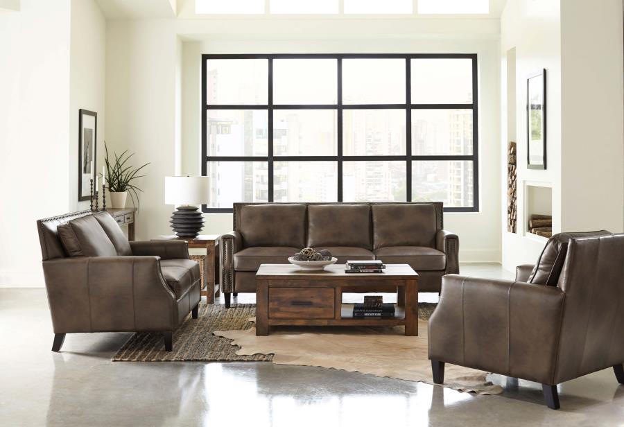 Leaton Brown Loveseat - MyWaynesHome #