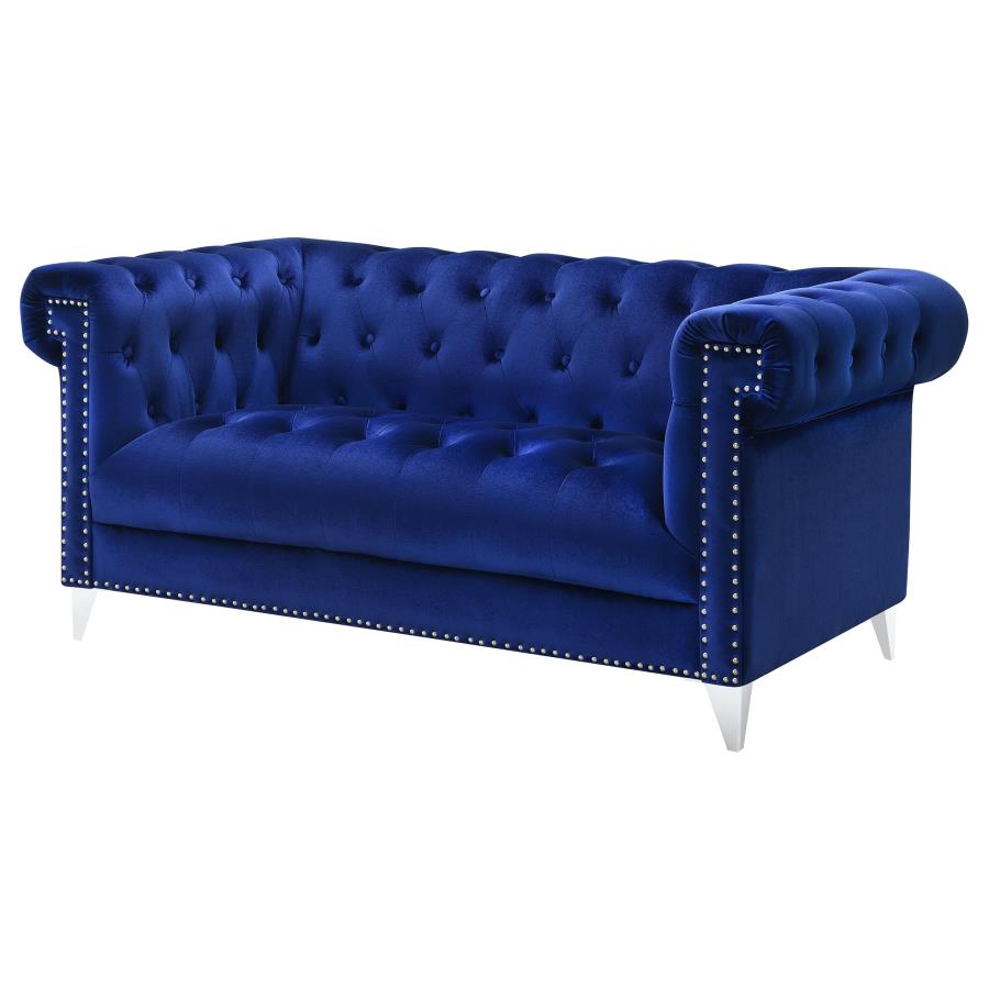 Bleker Blue Loveseat - MyWaynesHome #