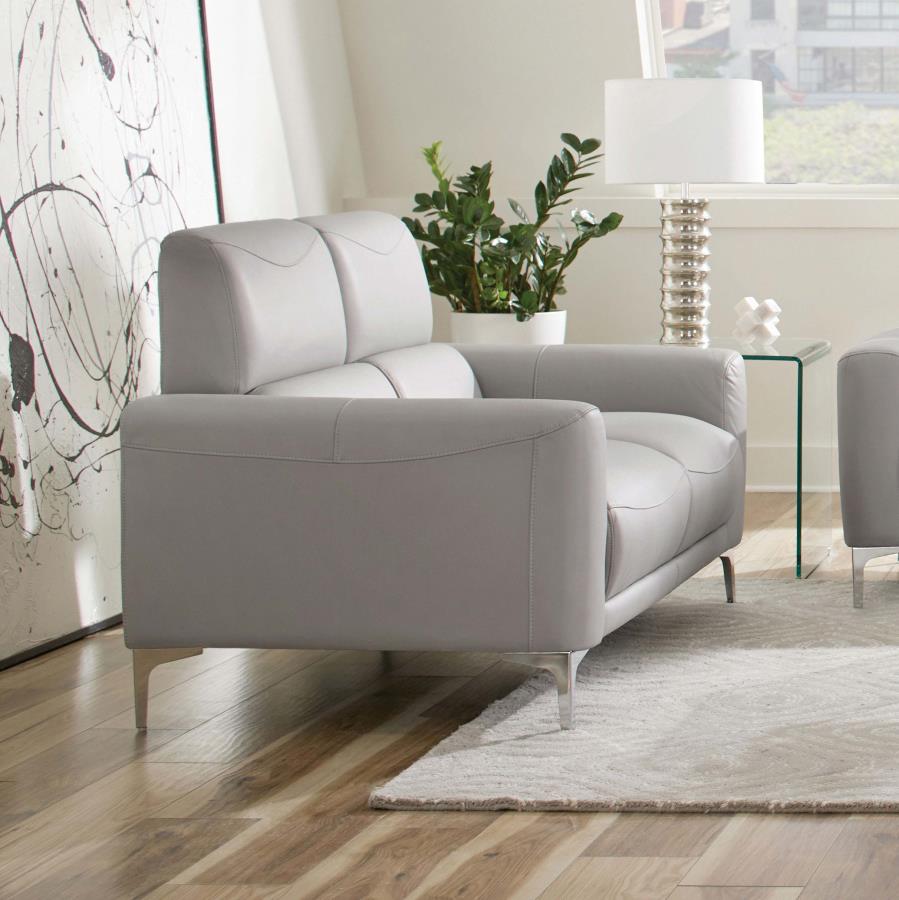 Glenmark Grey Loveseat - MyWaynesHome #