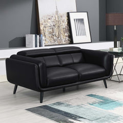 Shania Black Loveseat - MyWaynesHome #