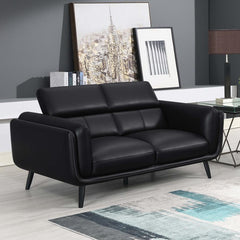 Shania Black Loveseat - MyWaynesHome #