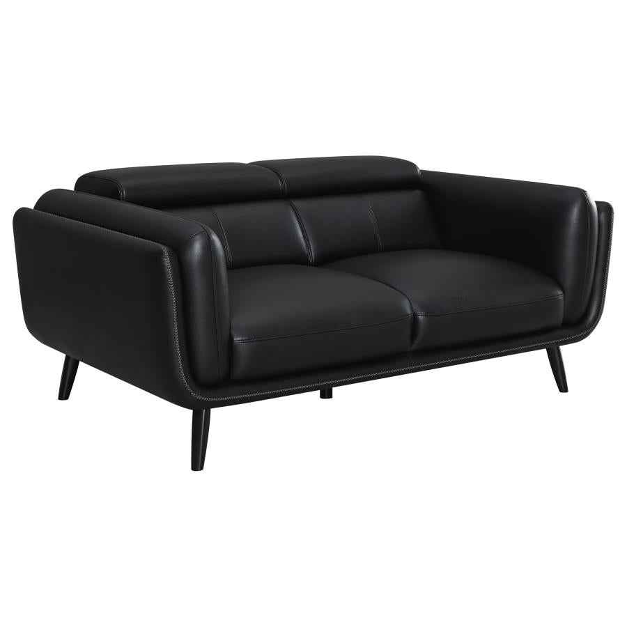 Shania Black Loveseat - MyWaynesHome #