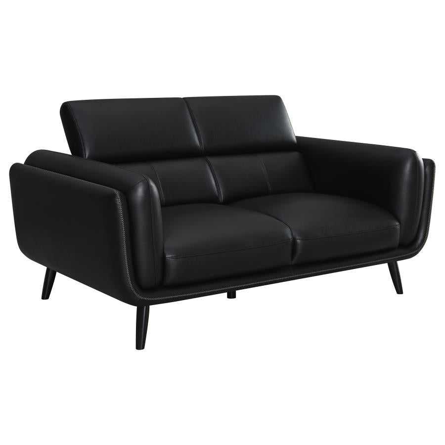 Shania Black Loveseat - MyWaynesHome #
