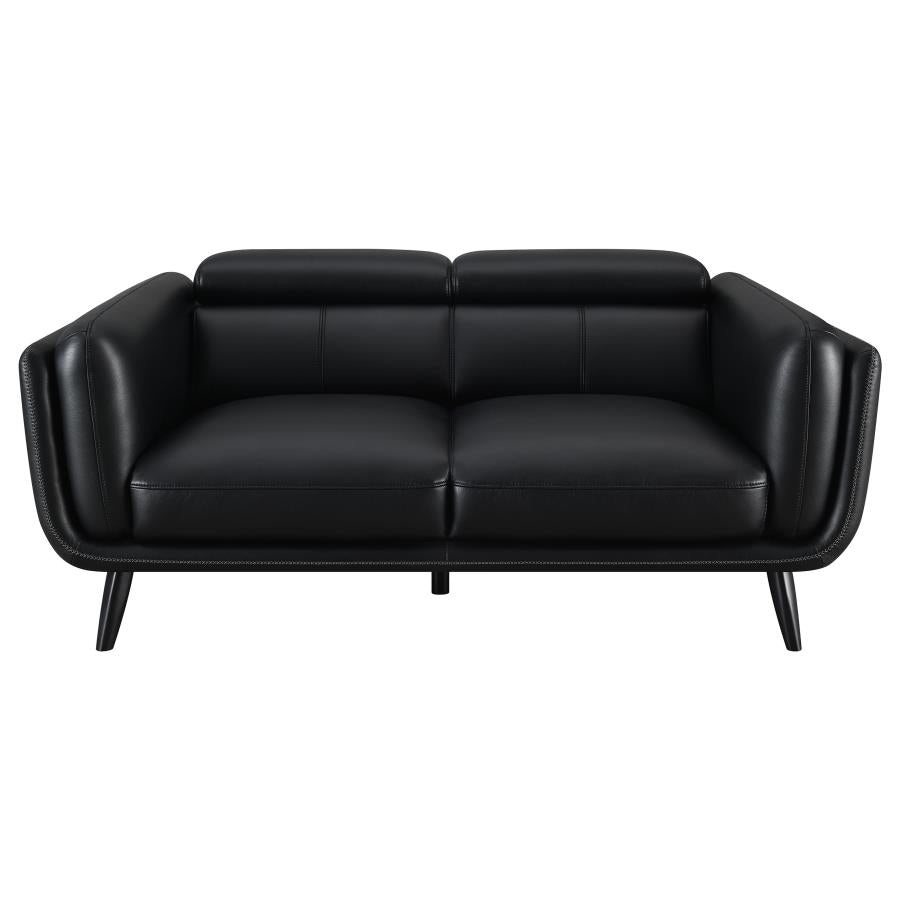 Shania Black Loveseat - MyWaynesHome #