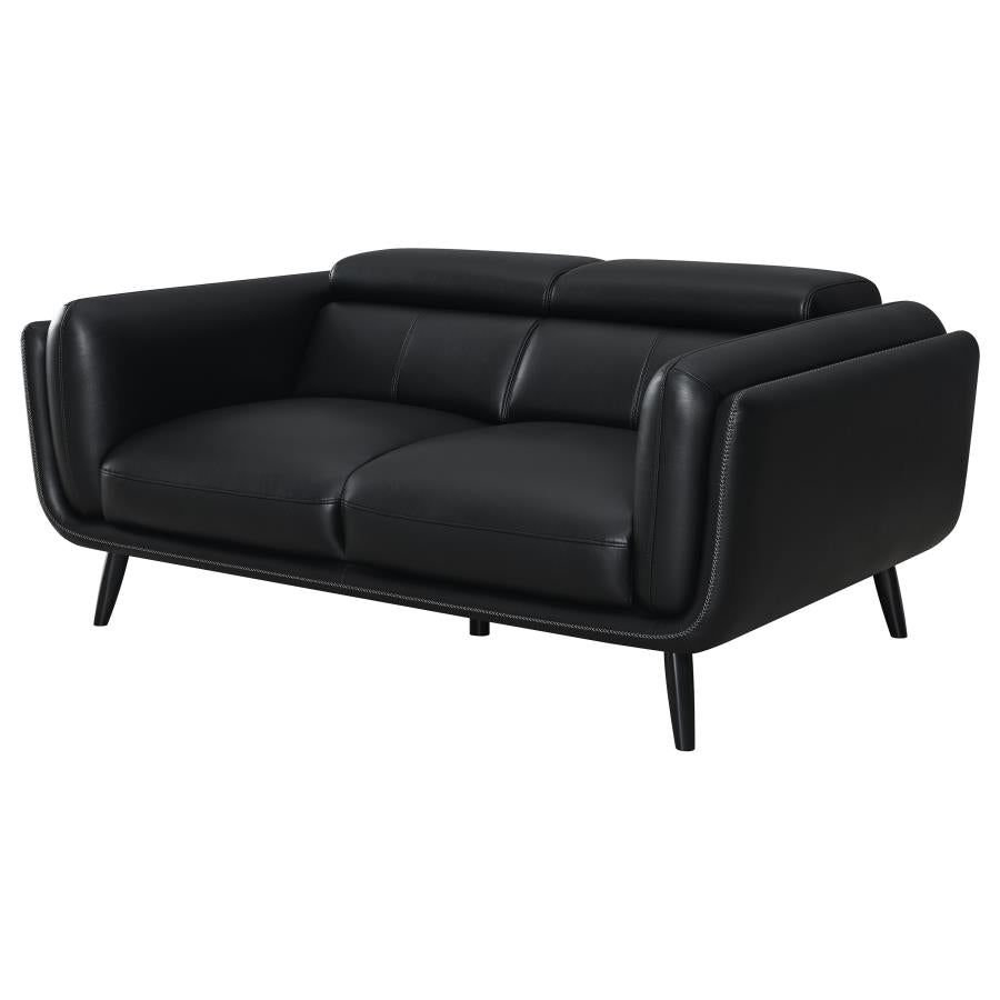 Shania Black Loveseat - MyWaynesHome #