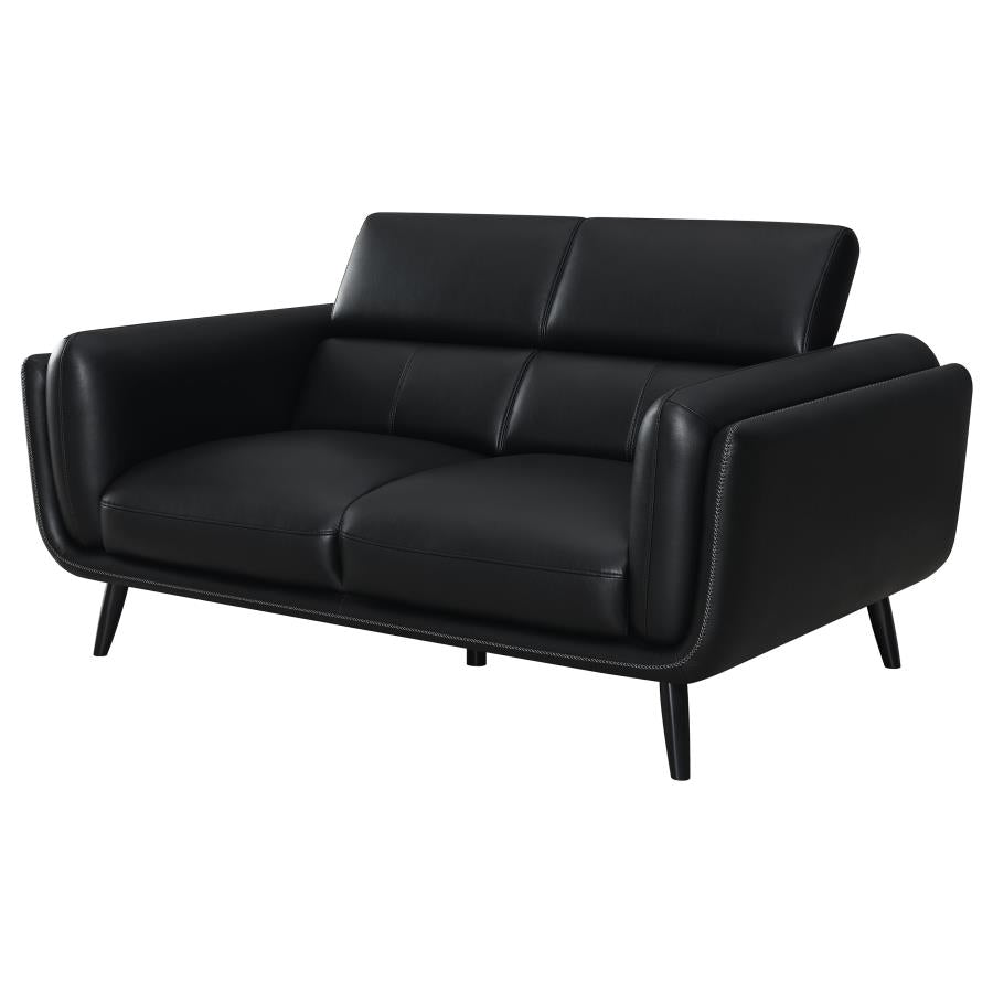 Shania Black Loveseat - MyWaynesHome #