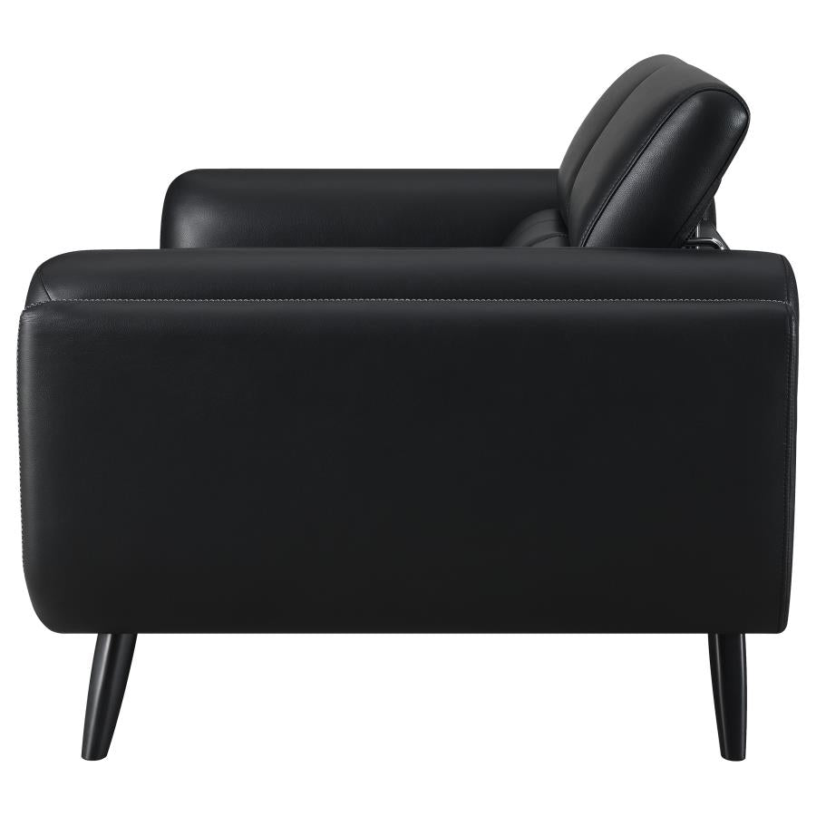 Shania Black Loveseat - MyWaynesHome #