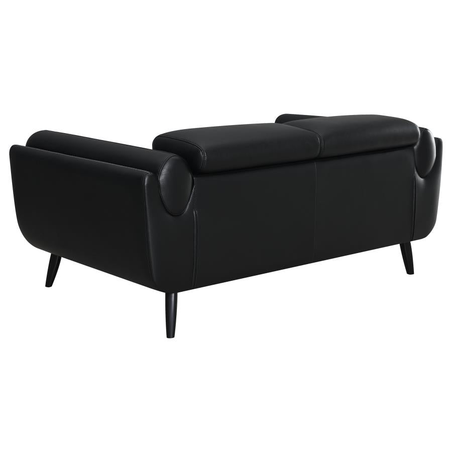 Shania Black Loveseat - MyWaynesHome #