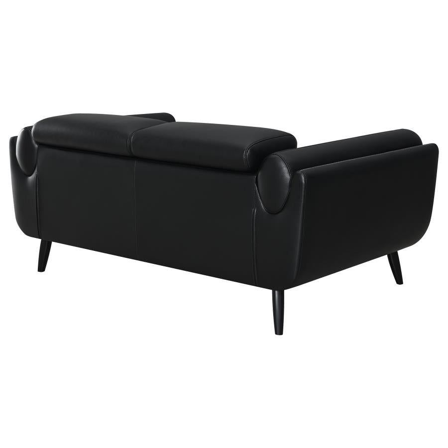Shania Black Loveseat - MyWaynesHome #