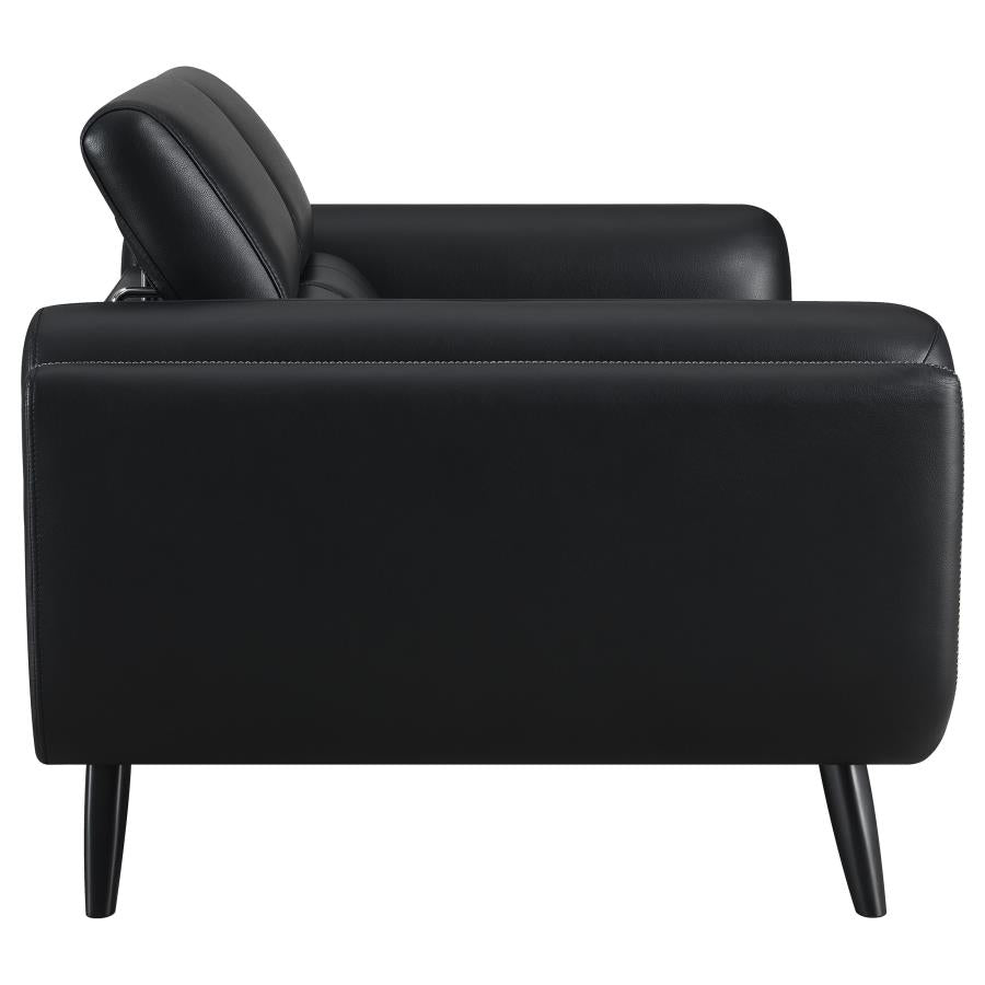 Shania Black Loveseat - MyWaynesHome #