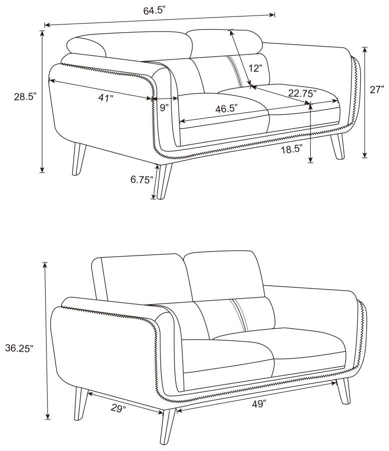 Shania Black Loveseat - MyWaynesHome #