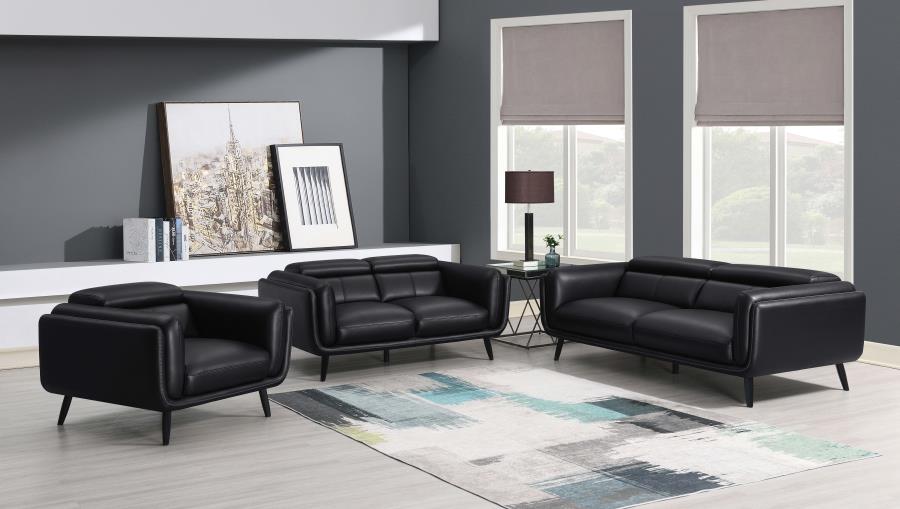 Shania Black Loveseat - MyWaynesHome #