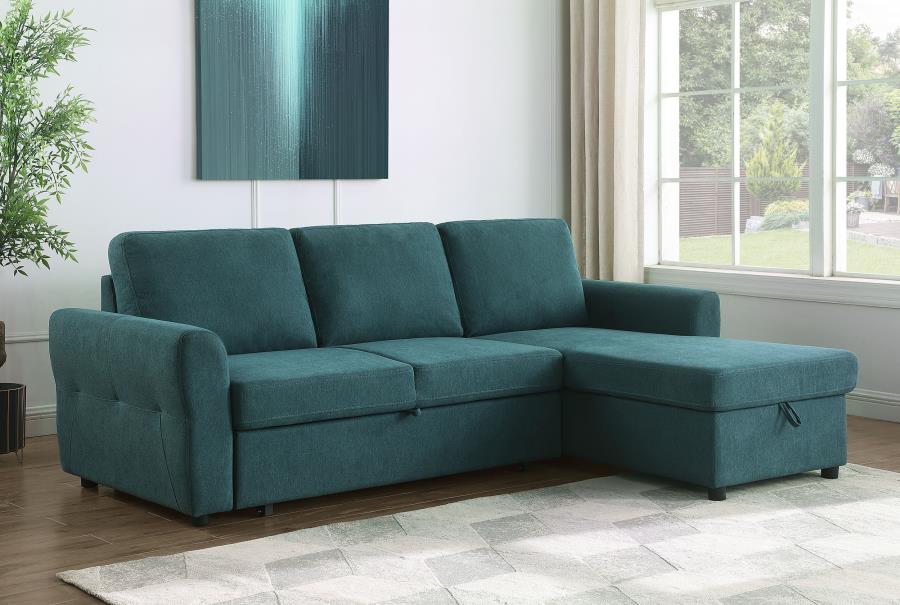 Samantha Blue Sleeper Sectional - MyWaynesHome #