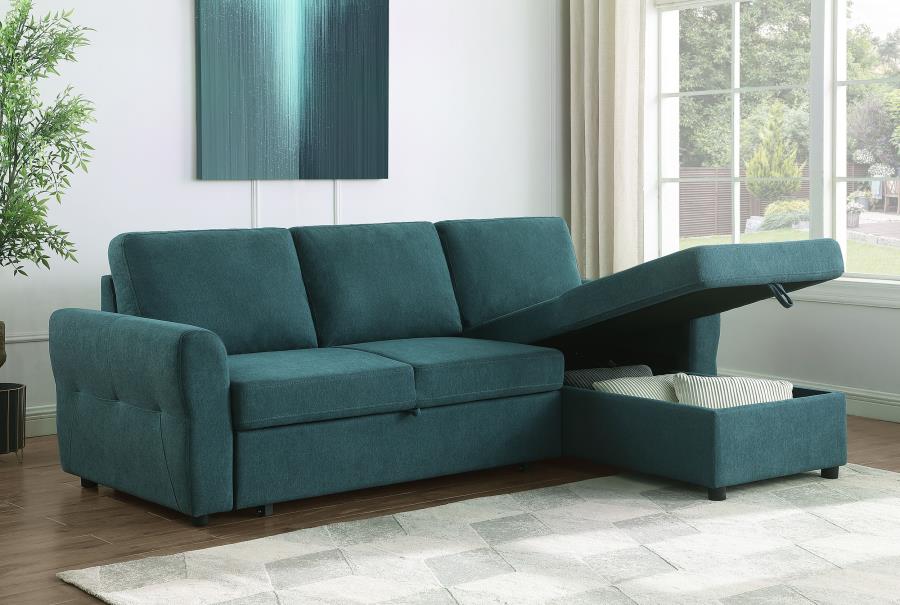 Samantha Blue Sleeper Sectional - MyWaynesHome #