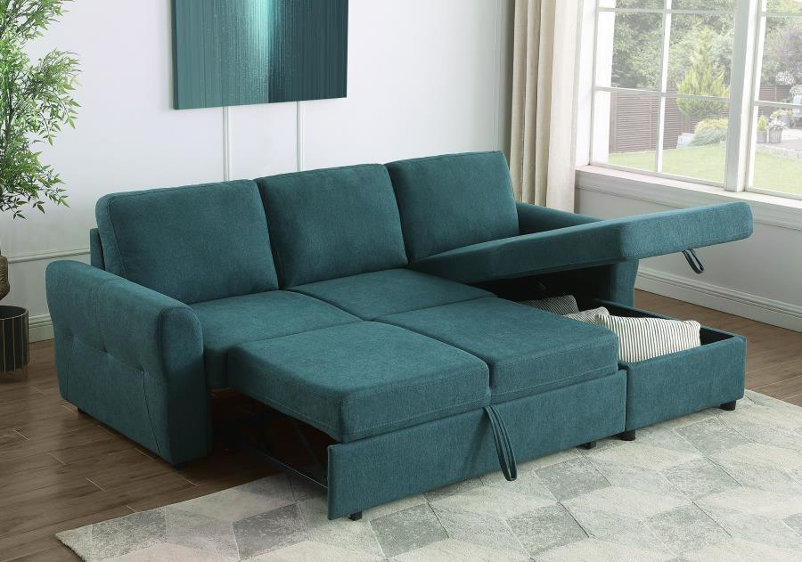 Samantha Blue Sleeper Sectional - MyWaynesHome #