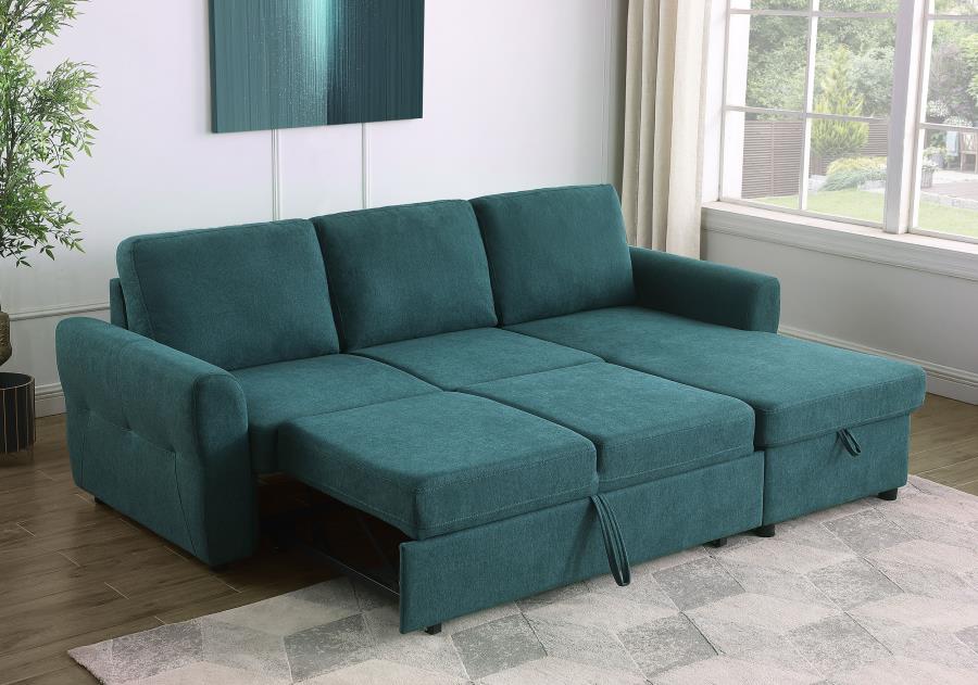 Samantha Blue Sleeper Sectional - MyWaynesHome #