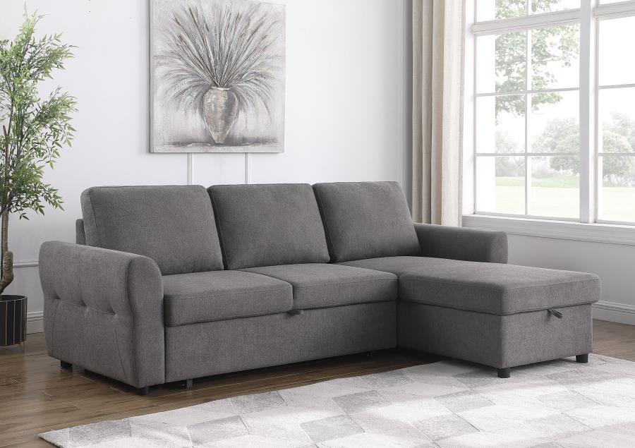 Samantha Grey Sleeper Sectional - MyWaynesHome #