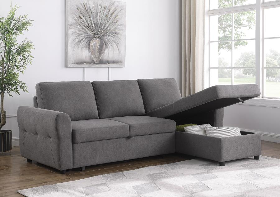 Samantha Grey Sleeper Sectional - MyWaynesHome #