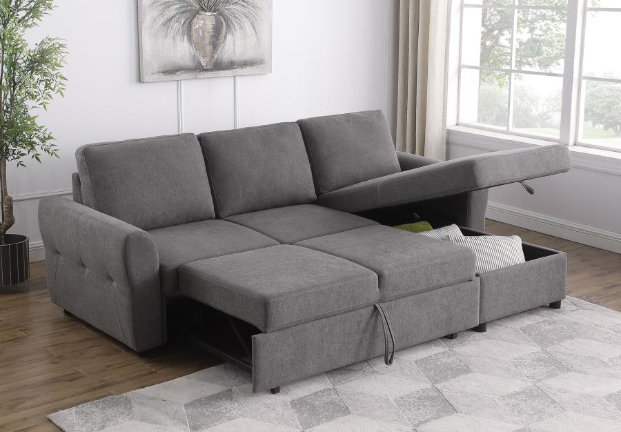 Samantha Grey Sleeper Sectional - MyWaynesHome #