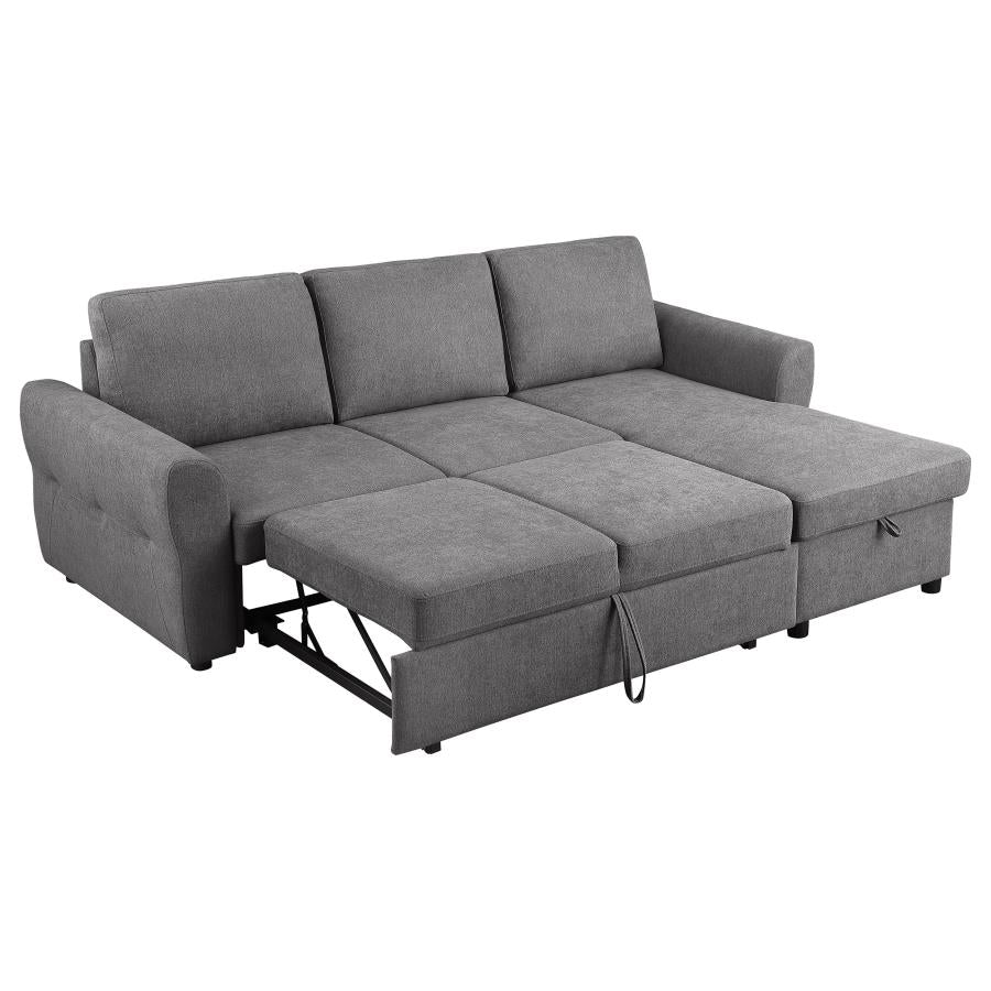 Samantha Grey Sleeper Sectional - MyWaynesHome #