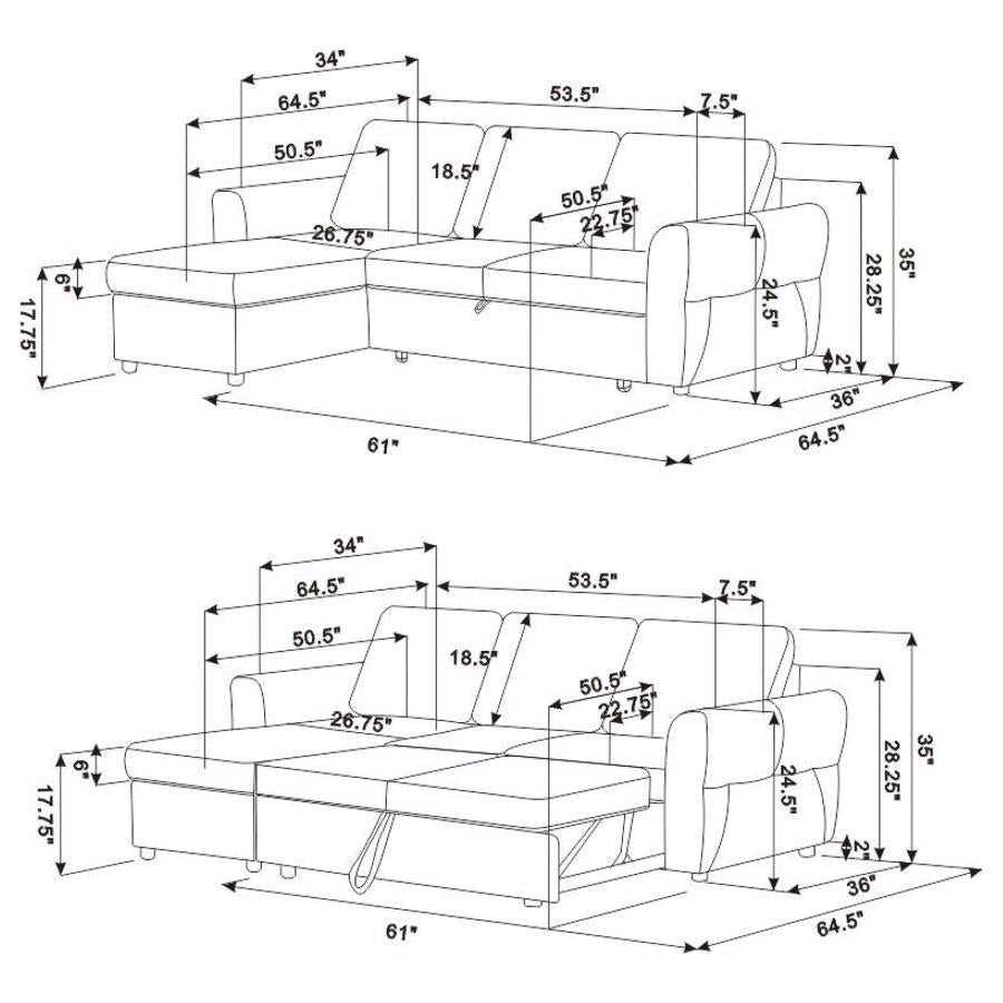 Samantha Grey Sleeper Sectional - MyWaynesHome #