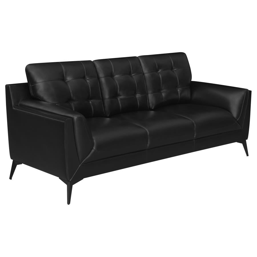 Moira Black 3 Pc Sofa Set - MyWaynesHome #