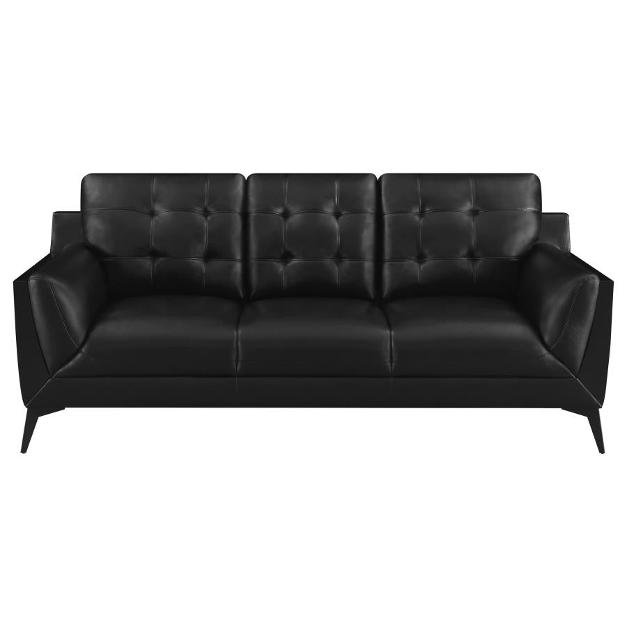 Moira Black 3 Pc Sofa Set - MyWaynesHome #