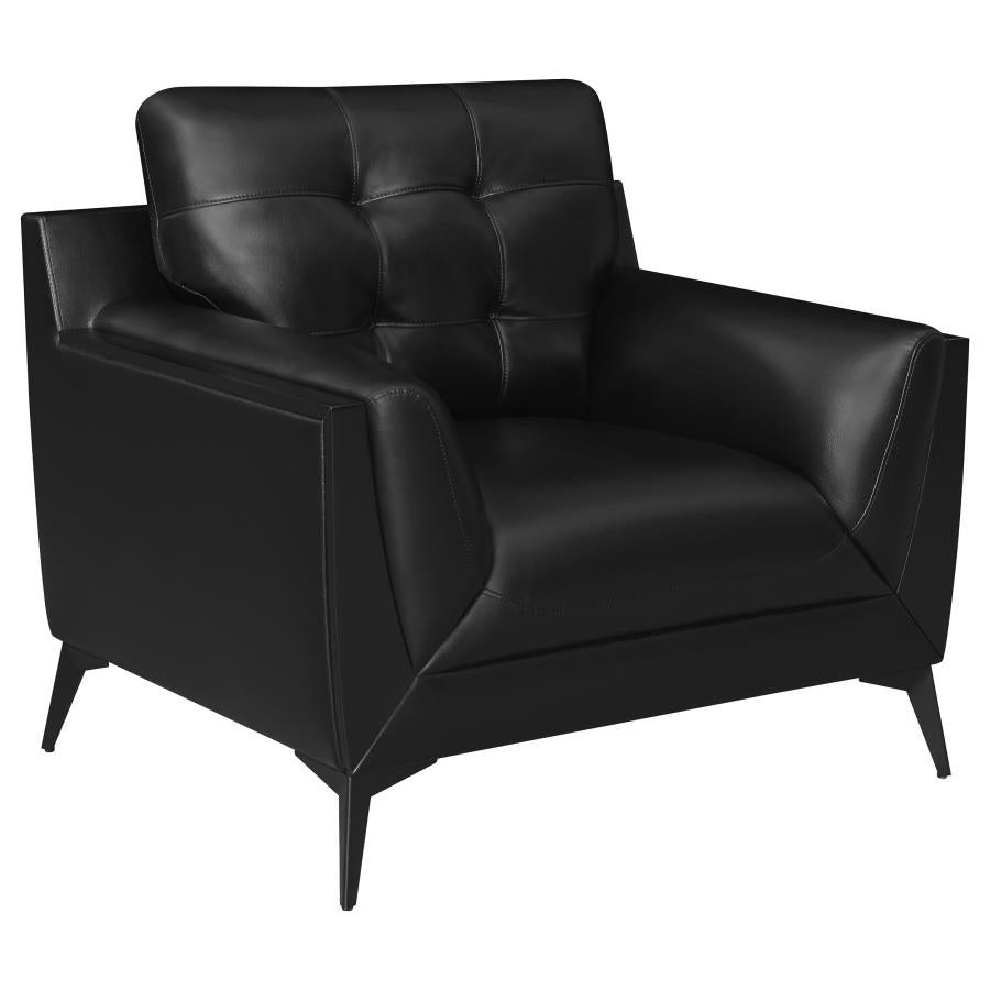 Moira Black 3 Pc Sofa Set - MyWaynesHome #