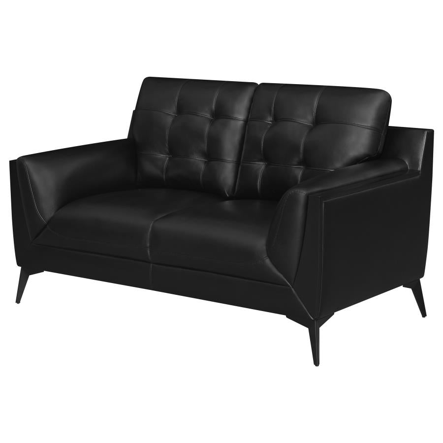 Moira Black Loveseat - MyWaynesHome #