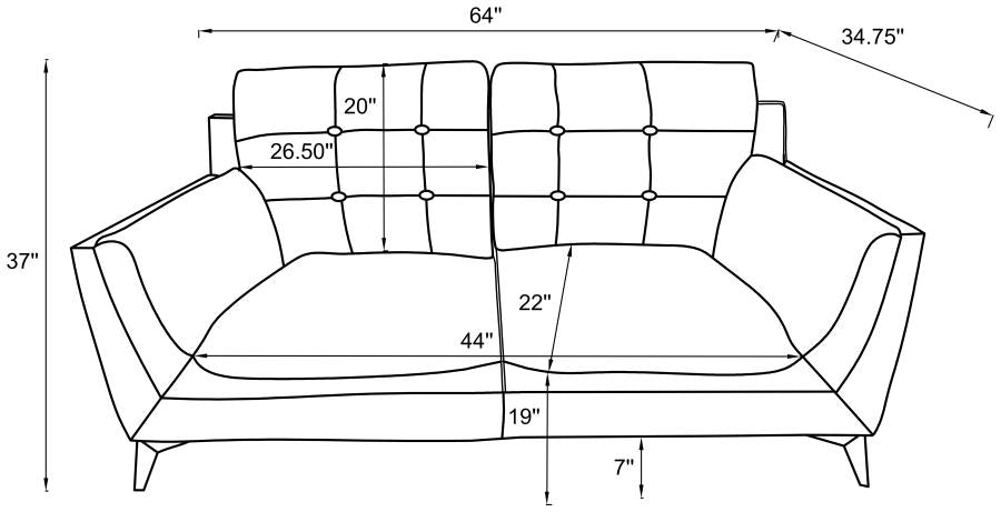 Moira Black Loveseat - MyWaynesHome #