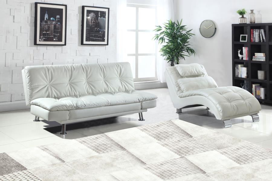 Dilleston White Chaise - MyWaynesHome #