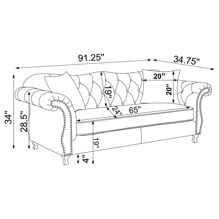 Frostine Silver 3 Pc Sofa Set - MyWaynesHome #