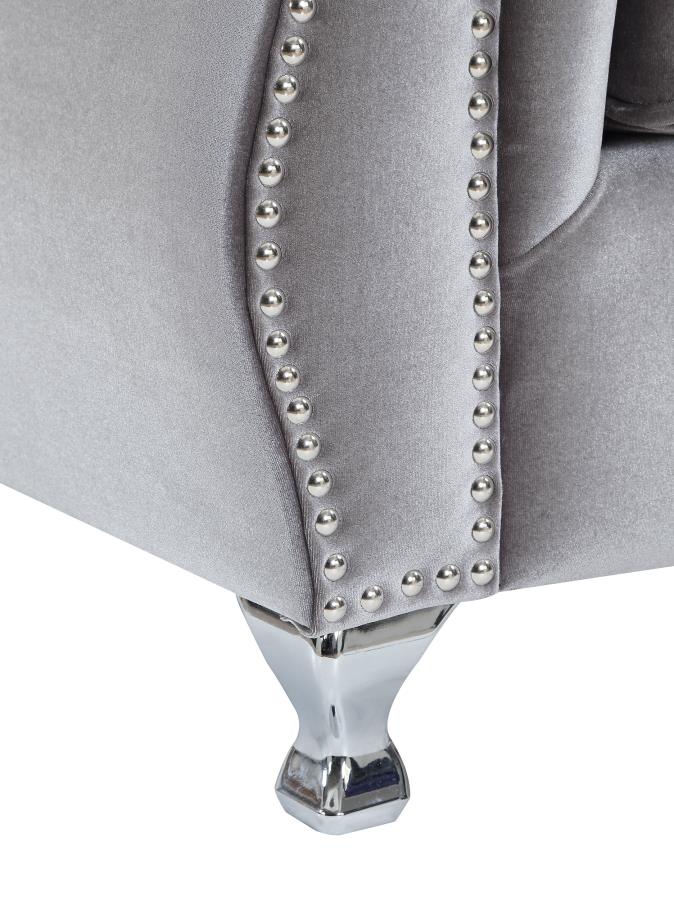 Frostine Silver Loveseat - MyWaynesHome #