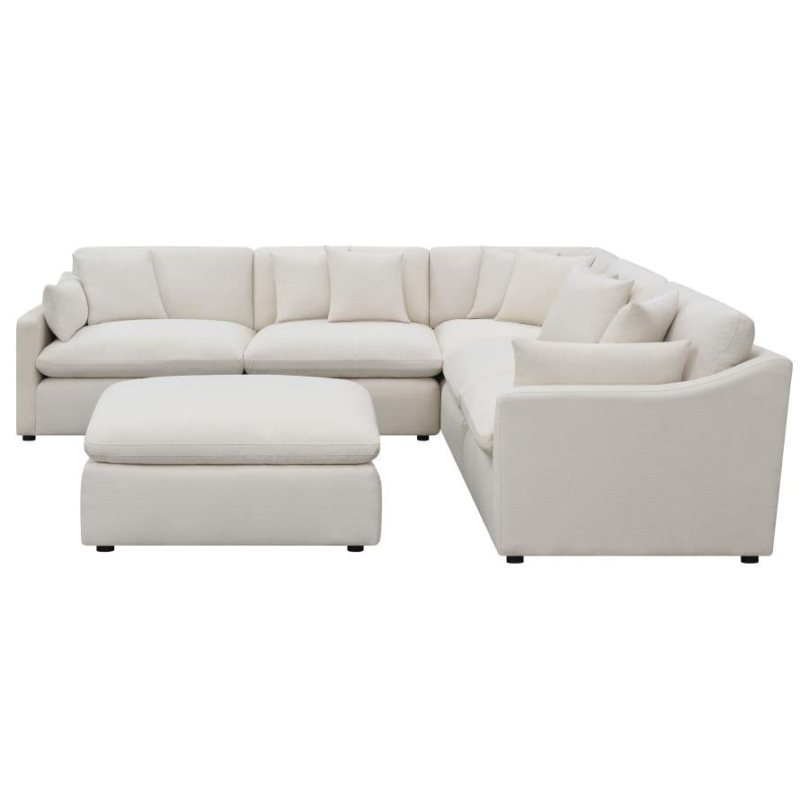 Hobson Ivory 6 Pc Sectional - MyWaynesHome #