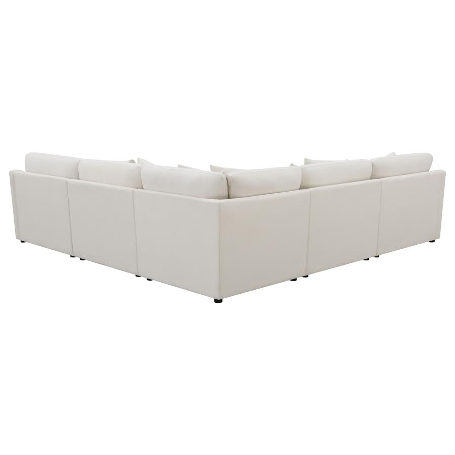 Hobson Ivory 6 Pc Sectional - MyWaynesHome #
