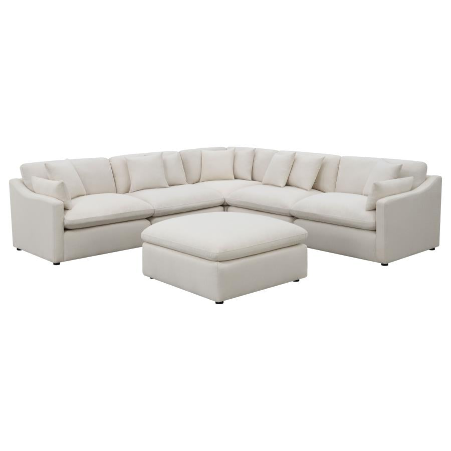 Hobson Ivory 6 Pc Sectional - MyWaynesHome #