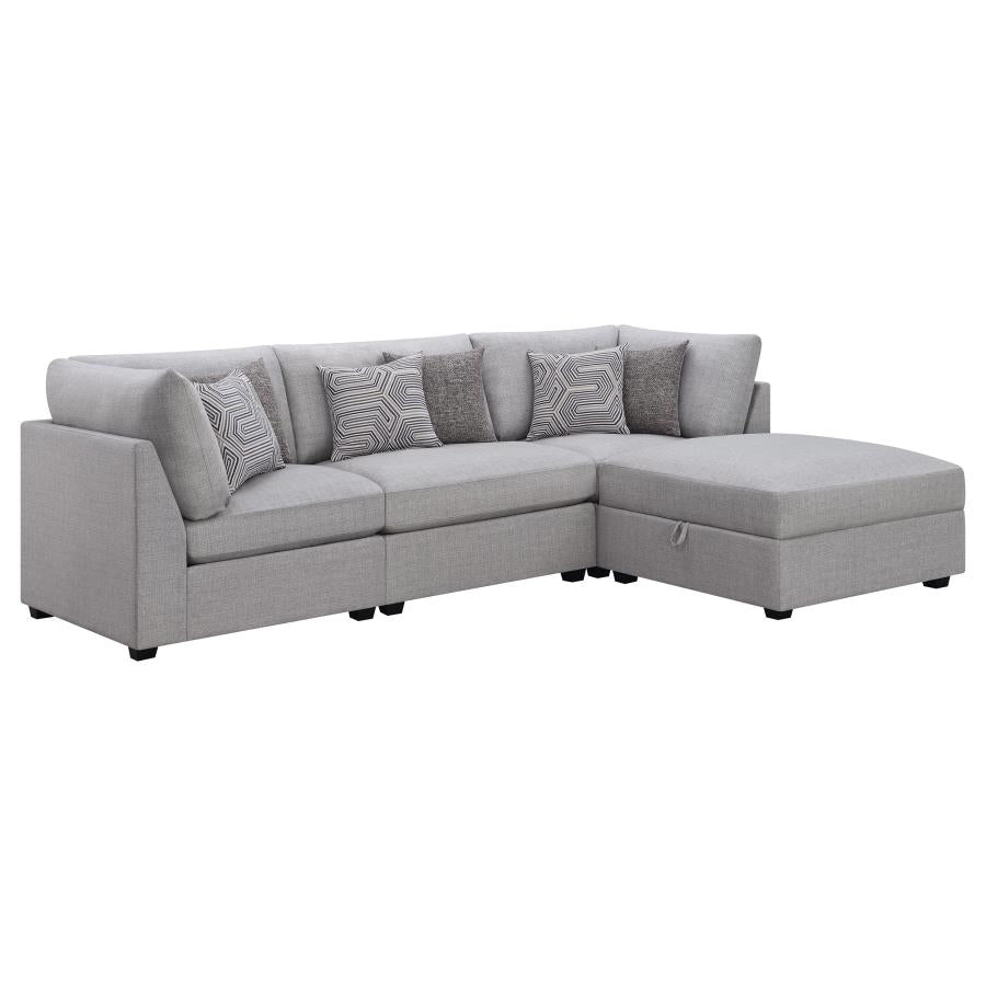 Cambria Grey 4 Pc Sectional - MyWaynesHome #