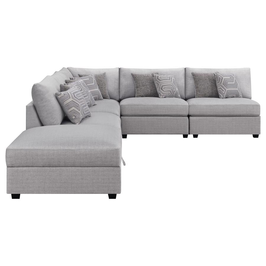 Cambria Grey 6 Pc Sectional - MyWaynesHome #