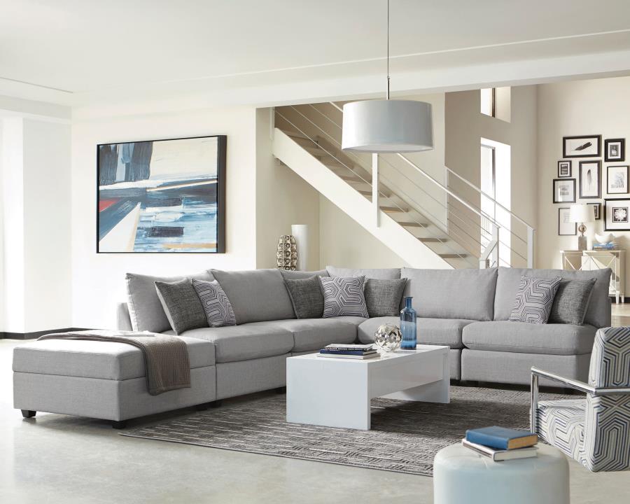 Cambria Grey 6 Pc Sectional - MyWaynesHome #